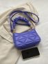 Small Shoulder Bag Embossed Design Solid Color Ruched Handle