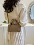 Mini Crocodile Embossed Square Bag Double Handle