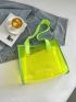 Minimalist Square Bag Double Handle Neon Green Funky