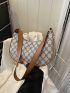 Geometric Pattern Hobo Bag Vintage And Versatile Shoulder Bag