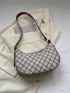 Geometric Pattern Hobo Bag Vintage And Versatile Shoulder Bag