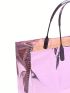 Minimalist Square Bag Medium Double Handle Metallic Funky