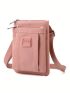 Mini Letter Patch Decor Square Bag Zipper Pink