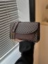 Geometric Pattern Square Bag Small Flap Vintage