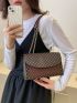 Geometric Pattern Square Bag Small Flap Vintage