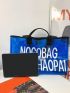 Letter Graphic Beach Bag Large Capacity PVC Funky