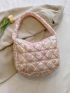 Quilted Hobo Bag Holographic Medium Zipper Funky