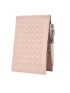 Braided Textured Small Wallet Pink With Zipper For Daily