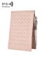 Braided Textured Small Wallet Pink With Zipper For Daily