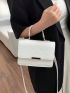 Mini Snakeskin Print Square Bag White Flap Fashionable