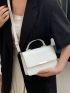 Mini Snakeskin Print Square Bag White Flap Fashionable