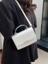 Mini Snakeskin Print Square Bag White Flap Fashionable