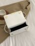 Mini Snakeskin Print Square Bag White Flap Fashionable