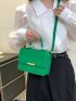 Mini Snakeskin Print Square Bag Green Fashionable Flap Top Handle