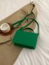 Mini Snakeskin Print Square Bag Green Fashionable Flap Top Handle