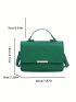 Mini Snakeskin Print Square Bag Green Fashionable Flap Top Handle