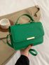 Mini Snakeskin Print Square Bag Green Fashionable Flap Top Handle