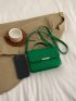 Mini Snakeskin Print Square Bag Green Fashionable Flap Top Handle