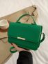 Mini Snakeskin Print Square Bag Green Fashionable Flap Top Handle