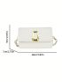 Mini Metal Decor Flap Square Bag Fashion White