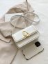 Mini Metal Decor Flap Square Bag Fashion White