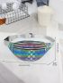 Medium Zipper Fanny Pack Funky Colorblock Plaid Pattern Adjustable-strap