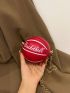 Mini Circle Bag PU Basketball Design Fashionable