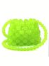 Mini Crossbody Bag Green Beaded ABS Fashionable