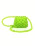 Mini Crossbody Bag Green Beaded ABS Fashionable