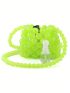 Mini Crossbody Bag Green Beaded ABS Fashionable