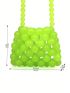 Mini Crossbody Bag Green Beaded ABS Fashionable