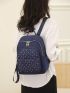 Quilted Classic Backpack Studded Decor Fashionable