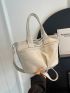 Minimalist Double Handle Square Bag Casual White