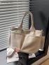 Minimalist Double Handle Square Bag Casual White