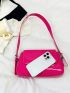 Flap Baguette Bag PU Neon Pink Funky