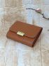 Snakeskin Embossed Small Wallet PU Elegant Brown