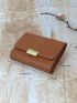 Snakeskin Embossed Small Wallet PU Elegant Brown