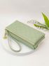 Quilted Long Wallet PU Green Fashionable