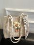 Flower & Twilly Scarf Decor Straw Bag Vacation