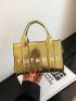 Mini Square Bag Crocodile Print Double Handle Fashionable