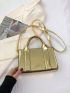 Mini Square Bag Crocodile Print Double Handle Fashionable