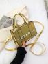 Mini Square Bag Crocodile Print Double Handle Fashionable