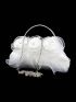 Glamorous Novelty Bag Flower Decor Kiss Lock Satin, Perfect Bride Purse For Wedding, Prom & Party Events