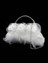 Glamorous Novelty Bag Flower Decor Kiss Lock Satin, Perfect Bride Purse For Wedding, Prom & Party Events