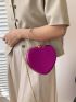 Funky Novelty Bag Neon Pink Heart Shaped Chain PU