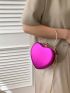 Funky Novelty Bag Neon Pink Heart Shaped Chain PU