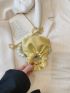 Mini Faux Pearl Decor Ruched Bag Fashion Yellow