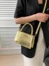 Mini Metallic Snakeskin Embossed Flap Square Bag Funky Gold