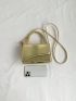 Mini Metallic Snakeskin Embossed Flap Square Bag Funky Gold