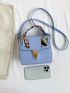 Twilly Scarf Decor Flap Square Bag Fashion Blue